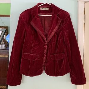 Hopeless Romantic Mulberry coloured velour jacket/blazer, size L